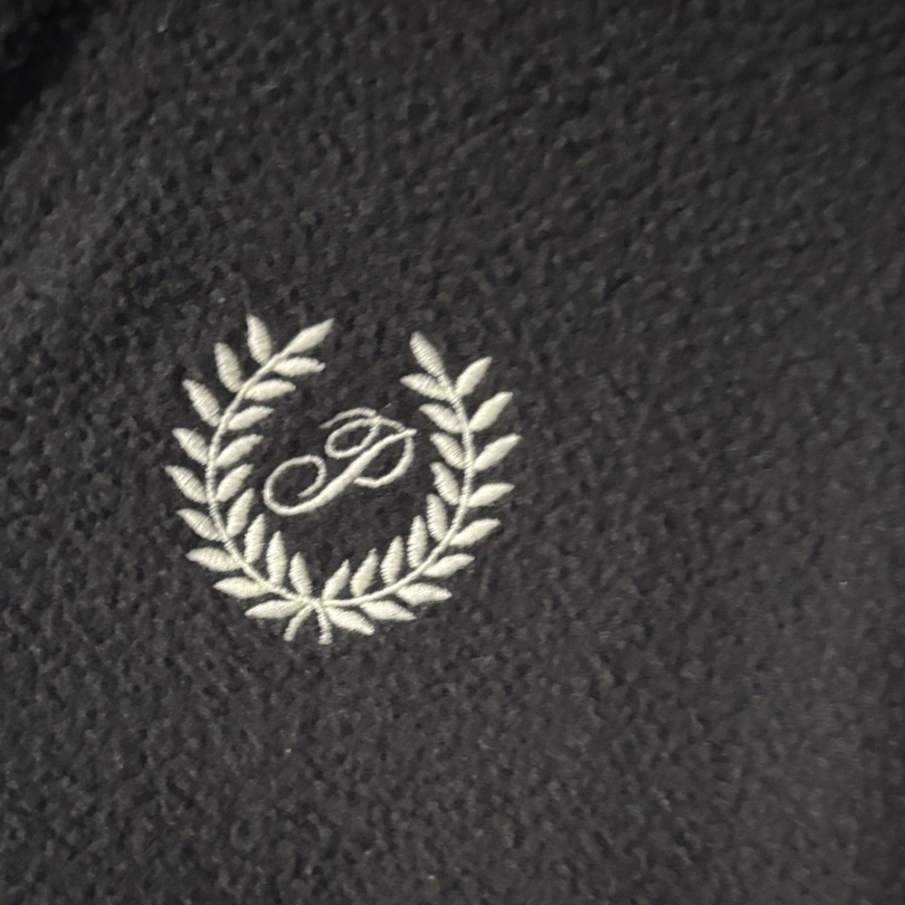 PINK Victoria's Secret Black Cropped Polo Sweatshirt with White Stripes - Picture 3 of 5